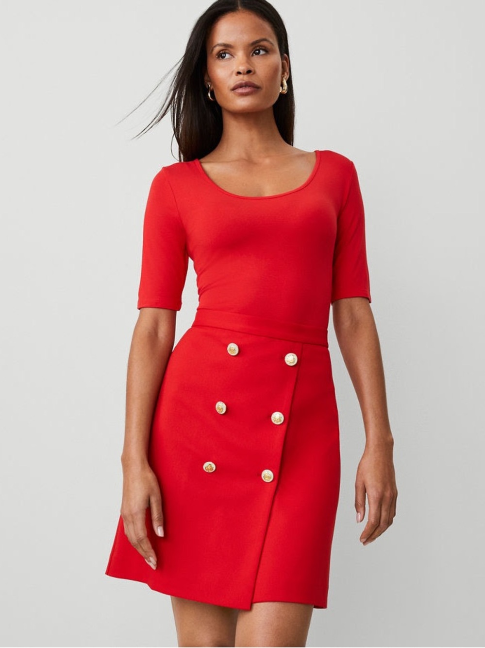 Ann Taylor | Button Wrap Skirt